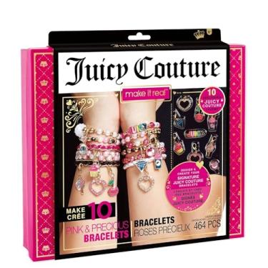 Imagem de Make It Real - Pulseiras rosa e preciosas da Juicy Couture – Kit de pulseiras de berloques DIY com contas para fazer joias – Kit de fabricação de joias para meninas