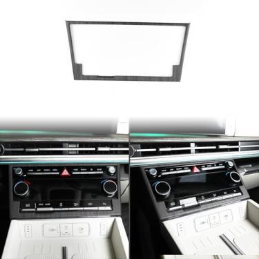 Imagem de JUIVEEL Painel de controle de ar condicionado para console central de carro, acabamento compatível com acessórios Hyundai Santa Fe 2024-2026 (estilo grão de madeira)