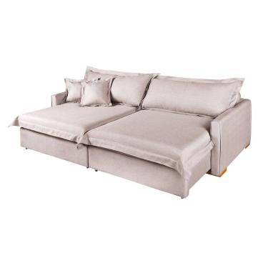 Imagem de Sofá Living Bali 4 Lugares 2,20 Retrátil  Almofadas Soltas em Linho