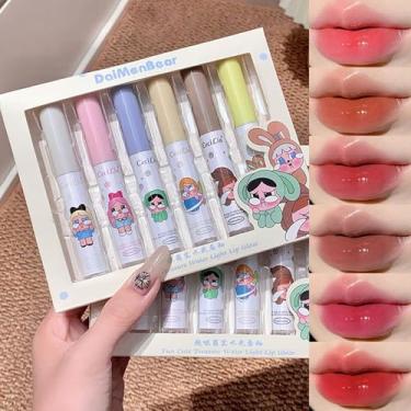 Imagem de Dulele Conjunto de 6 peças de brilho labial para presente, batom brilhante espelhado, esmalte labial suave e macio, protetor labial hidratante antiaderente, batons líquidos iluminam batom volumoso