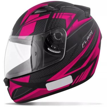 Imagem de Capacete Ebf New Spark Flash Fosco Preto e Rosa-Feminino