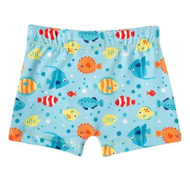 Imagem de Sunga Boxer Infantil Proteção UV 50+ Peixinhos Azul Tip Top-Masculino