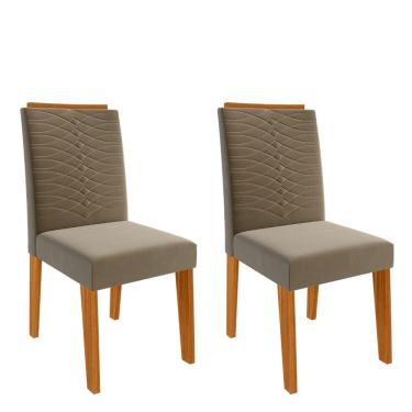 Imagem de Conjunto 2 Cadeiras Estofadas Sued em MDF Clarice Cimol