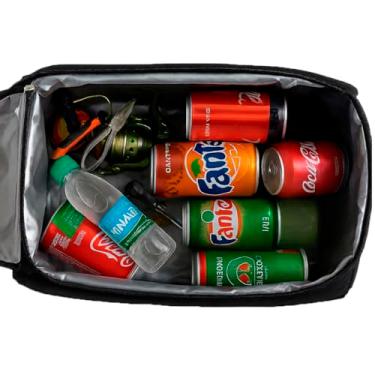 Imagem de Bolsa Térmica Grande Preta 22 Litros 30 Latas de Cerveja com Alça Tiracolo para Praia