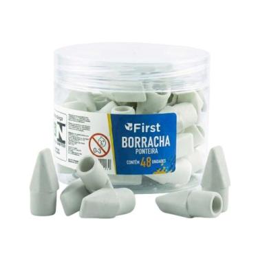 Imagem de Kit 48 Borrachas Ponteira para Lápis Brancas Escolares Apagar Grafite 