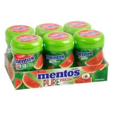 Imagem de Chiclete Mentos Sem Açúcar Pure Fresh Melancia C/ 6unid