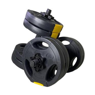 Imagem de Kit Halteres Ajustável com Barra Até 15kg para Musculação em Casa Preto Ahead Sports