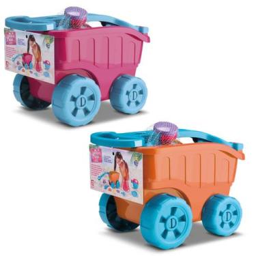 Imagem de KIt 2 Carriolas De Praia Brinquedo Com Acessórios Infantil - Diver Toy