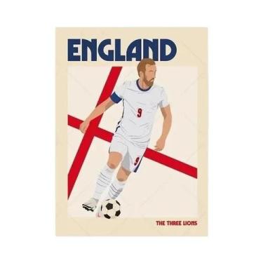 Imagem de Arte De Parede Retro Colorida De Futebol Em Lona, Poster Esportivo Da 