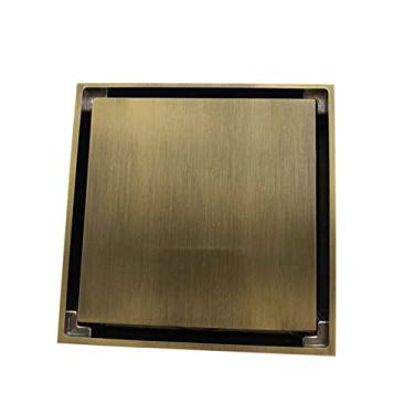 Imagem de Lat?o maci?o quadrado para banheiro, chuveiro, ralo, piso de ceramica Filtro de ¨¢gua invis¨ªvel Preto ouro cromo n¨ªquel escovado, antigo