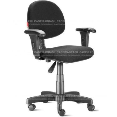 Imagem de Cadeira Escritório Executiva Com Braços Tecido Preto Cadeira Brasil
