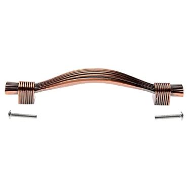 Imagem de 1 pc punho vintage liga de zinco mobiliário de cozinha gaveta porta puxar antiguidade de bronze de bronze armário botão 96mm / 128mm parafuso YYDFPIIA (Color : Red 128mm)