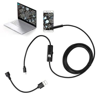 Imagem de Endoscópio para celular, endoscópio 2 em 1 HD de 7 mm, à prova d'água, IP67 com cabo USB de 2 metros, para Android/Windows
