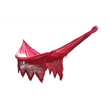 Imagem de Rede Dormir Casal Luxo King Size 100% Algodão Safira Vermelha