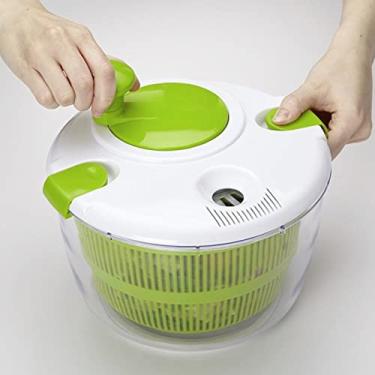 Imagem de Spinner de alface, giratório de salada, manual e multifuncional, cortador de vegetais, alface, verde, ferramenta de cozinha