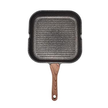 Imagem de Panelas Para Grelhar, Frigideira Antiaderente Para Tampos De Fogão Frigideira Quadrada De Indução Para Bife Placa Para Fritar Cozinha Fogão Doméstico Para Bacon Cebola(24cm)