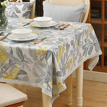Imagem de Toalha de mesa com padrão oblongo anti-creasetable tecido com estampa de toalha de mesa para chá de panela bebê rendas árvore 90 × 90cm