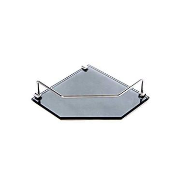 Imagem de Porta Shampoo de Canto Reto em Vidro Refletivo Lapidado - Aquabox - 20cmx20cmx8mm