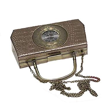 Imagem de Real Working Clock Bolsas de ombro Bolsa feminina criativa Bolsa de mão, Bronze