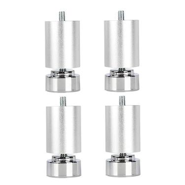 Imagem de 4 pés de mesa de de sofá, substituição profissional M10, de armação de cama de rosca M10, de móveis de metal para mesas de café, Argent 6cm