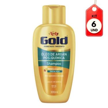 Imagem de Kit C/06 Niely Gold Argan Pós Química Shampoo 300ml