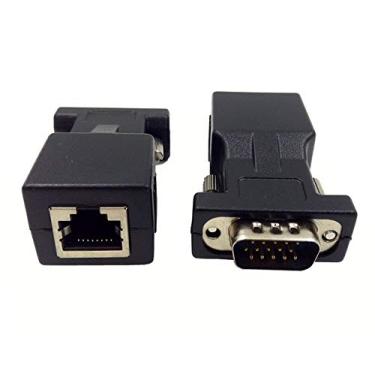 Imagem de Haokiang Adaptador VGA 15 Pinos Macho para Cat5/Cat6/RJ45 Fêmea, Extensor VGA para Cabo CAT5 CAT6 RJ45 (2 Unidades)