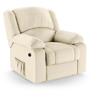 Imagem de Poltrona do Papai Reclinável Massageadora Elétrica Simon F05 Corano Bege - Lyam Decor