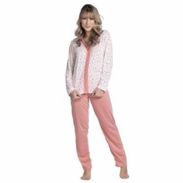 Imagem de Pijama Estampado Amamentação Longo Bella Fiore Pós Parto Botão Aberto Linha Noite-Feminino