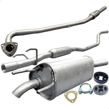 Imagem de Kit Descarga Tubo+ Abafador+ Traseiro Celta 1.0 8v 2005 2006 - ScapJá