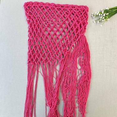 Imagem de Saída de Praia de Tricô Longa Franja Moda Praia Tendência  - Like4you,