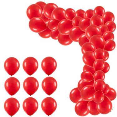 Imagem de Balão Bexiga 9 Polegadas Pacote Com 50, Balão Liso Para Decoração De F