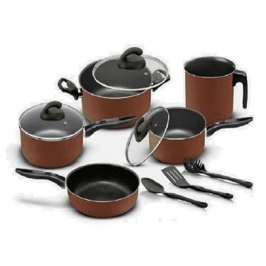 Imagem de Conjunto de panelas 08 peças Teflon Facile Chocolate - Marpal