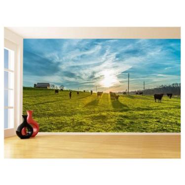 Imagem de Papel De Parede 3D Por Do Sol Campo Fazenda Céu 3,5M Pds49 - Você Deco