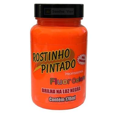 Imagem de Tinta Líquida Facial Rostinho Pintado 170ml GRANDE, Laranja Neon