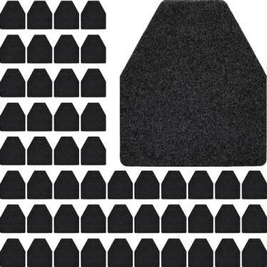 Imagem de Nuanchu 50 peças tapetes antiderrapantes para mictório tapetes de absorção de água tapete de mictório para banheiro masculino (preto)