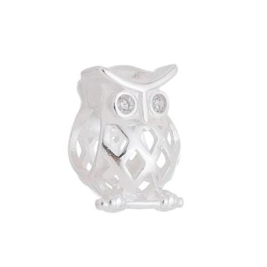 Imagem de Berloque prata 925 Coruja com zirconia cravada life charms - Encantada