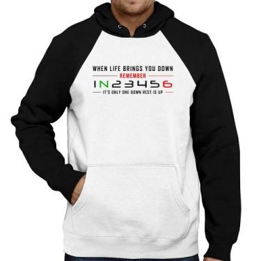 Imagem de Moletom It's Only One Down Rest Is Up - Foca na Moda, Branco, Preto, M