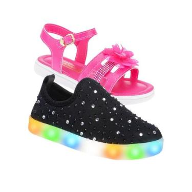 Imagem de Tenis Feminino e Sandalia Menina - KIT 2 PARES Tam 23 ao 34 - sapatinh