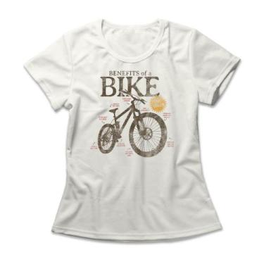 Imagem de Camiseta Feminina Benefits Of A Bike - Studio Geek, G, Off white