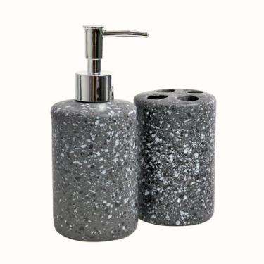 Imagem de Jogo de banheiro de porcelana 2 peças 300ml - Onyx, CINZA