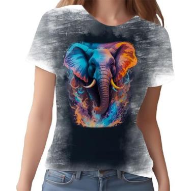 Imagem de Camiseta Camisa Estampada Elefante Fogo Ilustração Moda 1 - Enjoy Shop