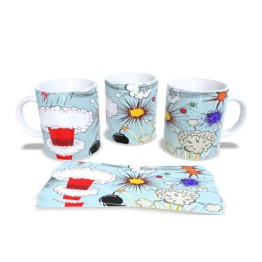 Imagem de Caneca de Porcelana Branca Personalizada Coleção Luta de Quadrinhos (Mod.11)