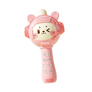 Imagem de YIJU Crianças mic máquina de brinquedo dança led microfone alto-falante dos desenhos animados jogador carregamento máquina portátil para meninas meninos, Rosa