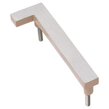 Imagem de Montague Metal Products MHN-6-F-TE2-1 Números de casas de endereço flutuantes modernos, de alumínio escovado, sólido, 15 cm, revestimento em pó de níquel acetinado em dois tons