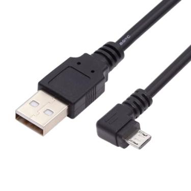 Imagem de chenyang Cabo de carregamento de dados micro USB 2.0 tipo 5 pinos para USB 2.0 tipo A com ângulo esquerdo de 90 graus para câmera de telefone e computador (25 cm)