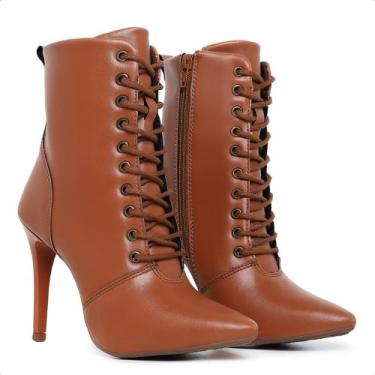 Imagem de Bota Feminina Bico Fino Caramelo-313-3059 - World Baby, Caramelo, 37