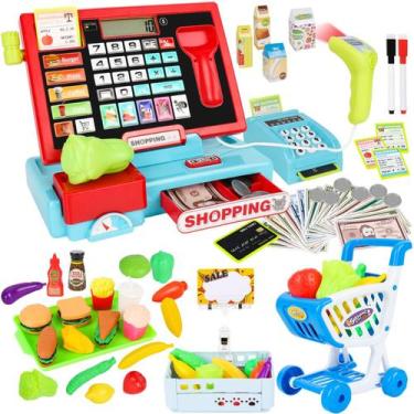 Imagem de Caixa Registradora de Brinquedo Meaicezli - 70 Peças - Para Crianças d