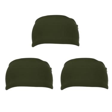 Imagem de PATIKIL Bandanas esportivas masculinas 17,78 cm x 10,16 cm, 3 peças de faixas de suor para corrida, absorção de suor, para mulheres, treino, basquete, ioga, academia, verde exército