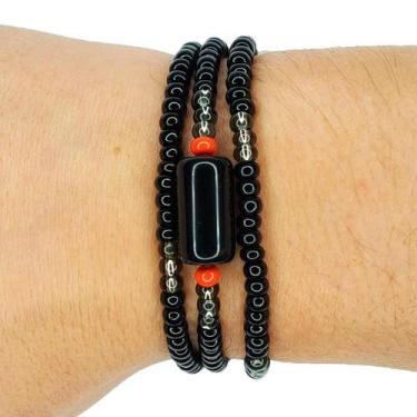 Imagem de Pulseira Guia de Proteção da Esquerda Exú - Balaio de Santo, 17 cm