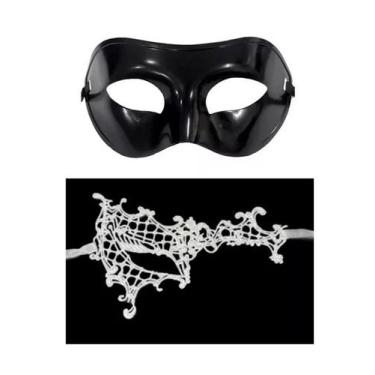 Imagem de Kit C/ 02 Máscaras Baile Festas 50 Tons de Cinza - CM Presentes e Fant